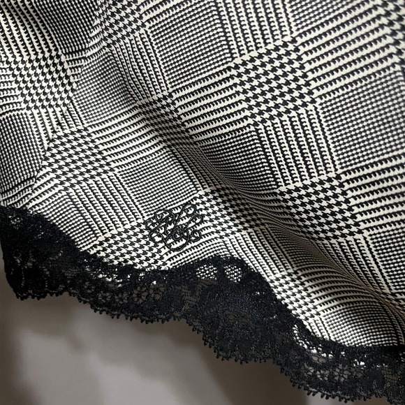 SOLD❌❌❌Lauren Ralph Lauren Houndstooth Satin 2 Pc Short Pajama Set Sz-Large - Picture 5 of 11